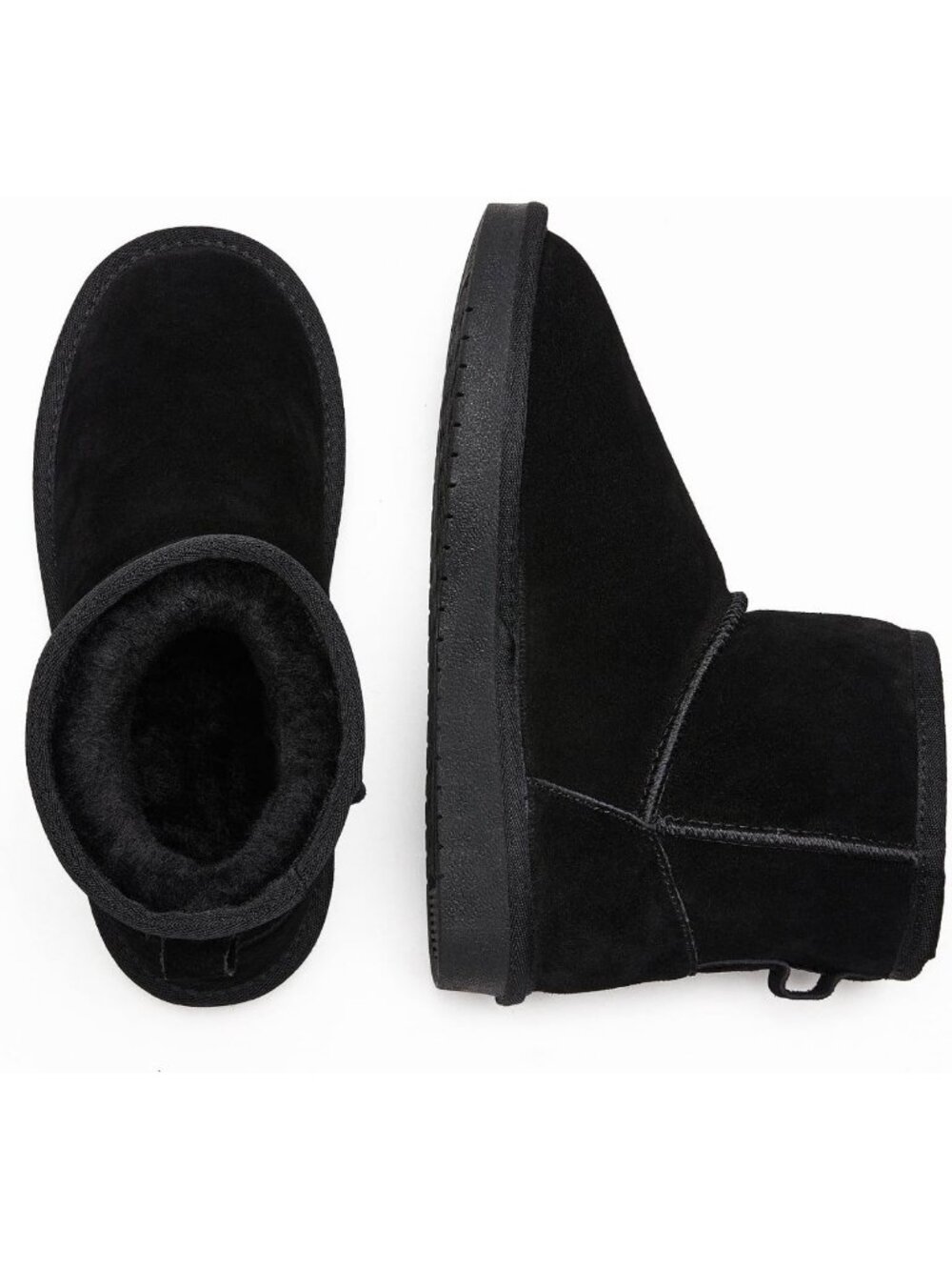 Cozy Black Ankle Winter Snow Boots with Fur Lining for Women - Stylish & Warm